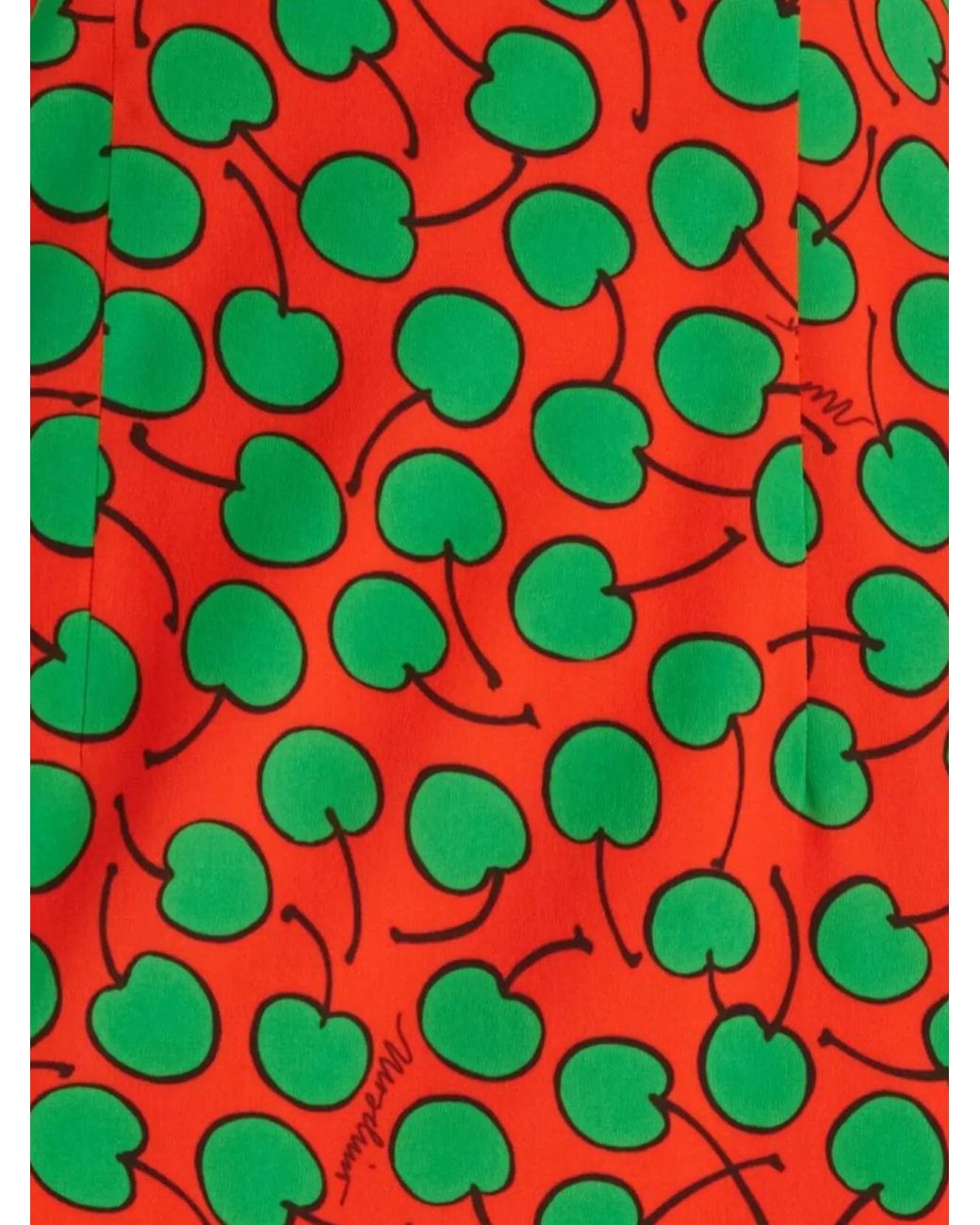 Moschino Red Cherry Print Midi Dress