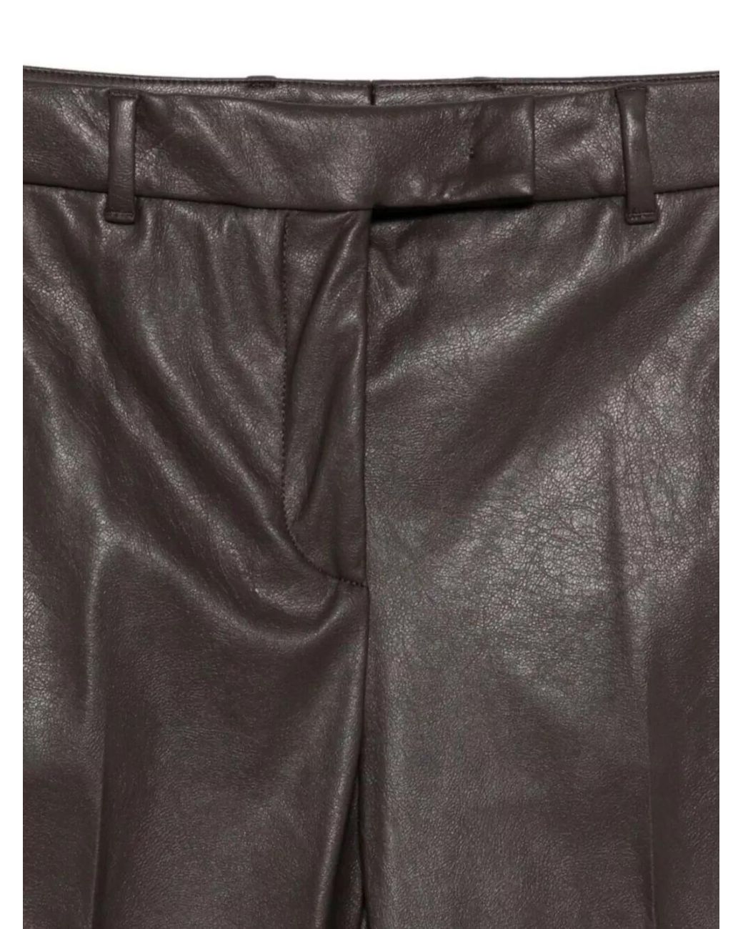 Incotex Gray Faux Leather Slim-Fit Straight Trousers
