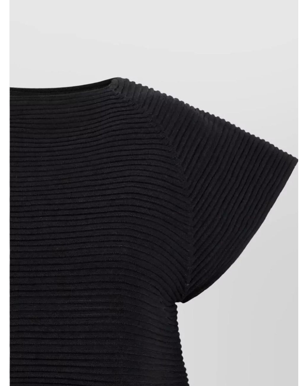 Issey Miyake Black Ribbed Mini Dress