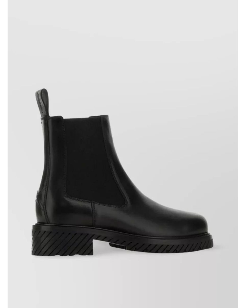 Off-White c/o Virgil Abloh Black Leather Combat Ankle Boots for men