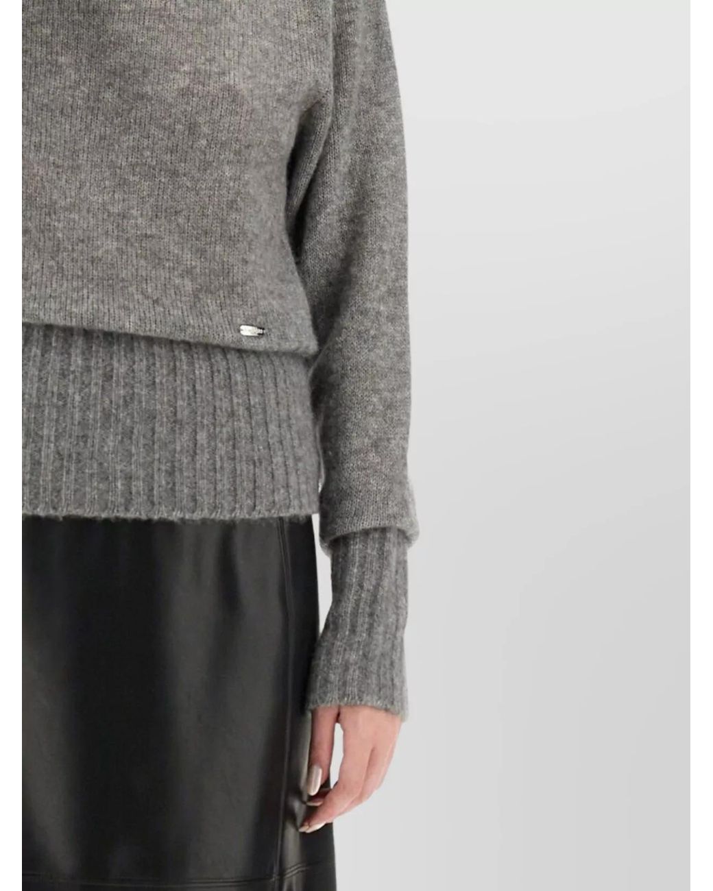 Tom Ford Gray Cashmere Silk Boat Neck Jumper
