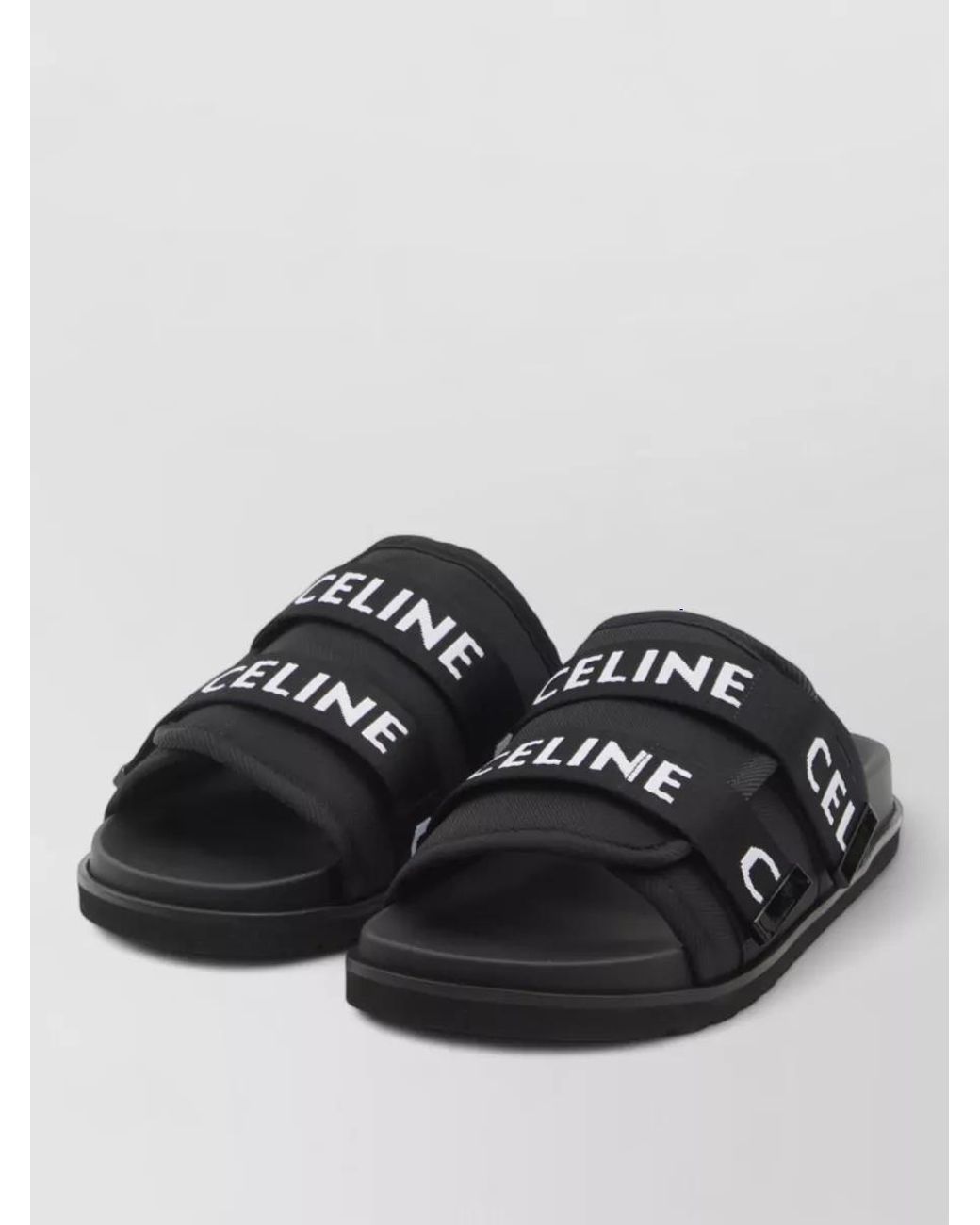 Céline Black Jacquard Logo Strappy Sandals for men