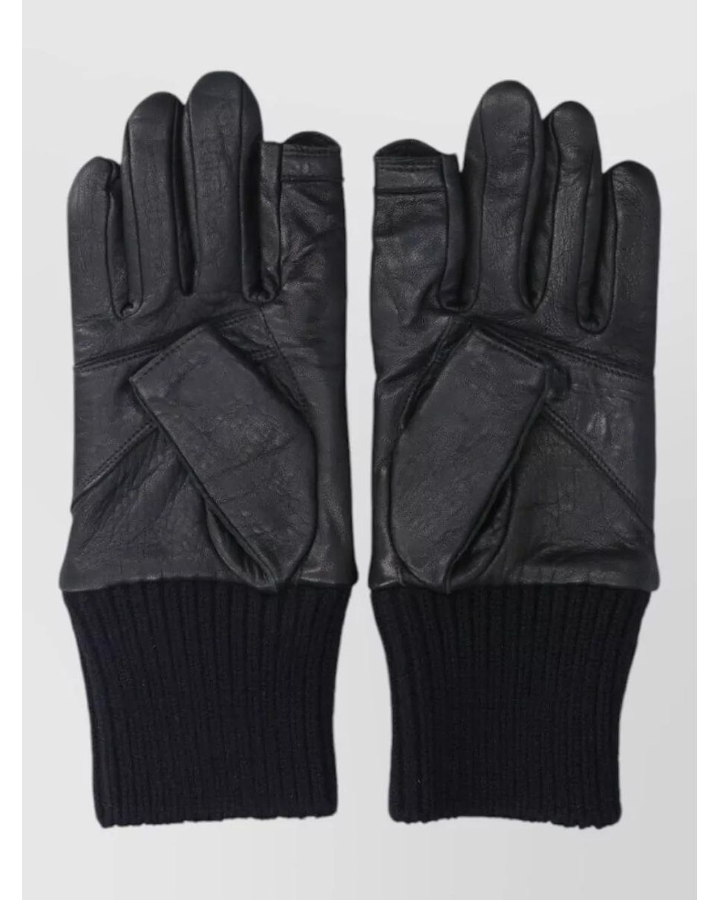 Rick Owens Blue Leather Gloves for men