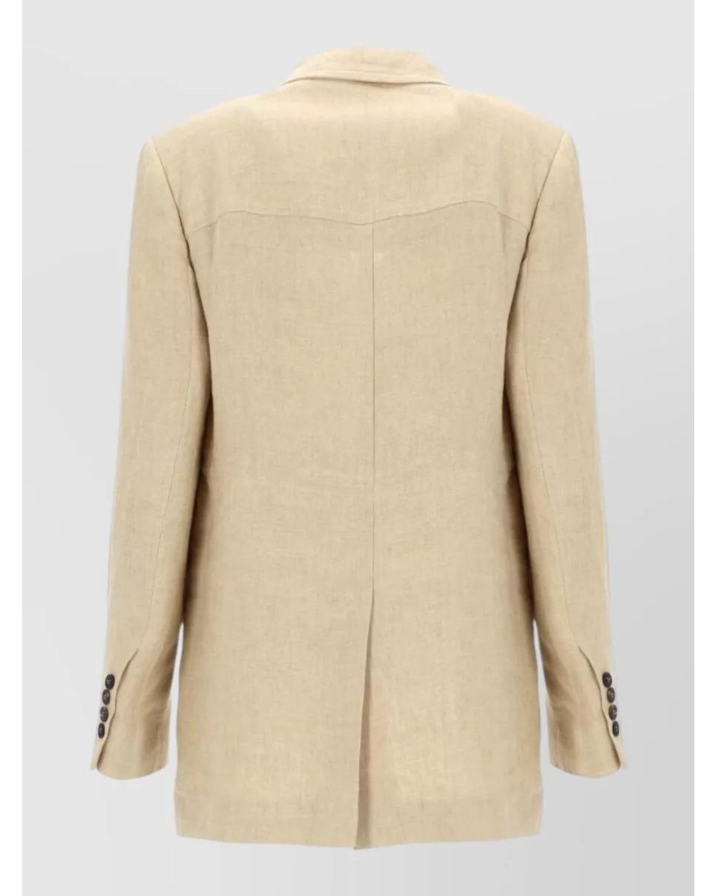 Max Mara Natural Linen Single-Breasted Suit Jacket