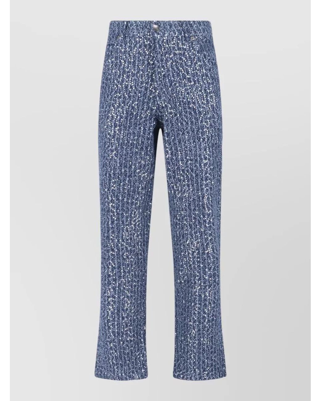 Charles Jeffrey Blue Cotton Straight-Leg Trousers for men