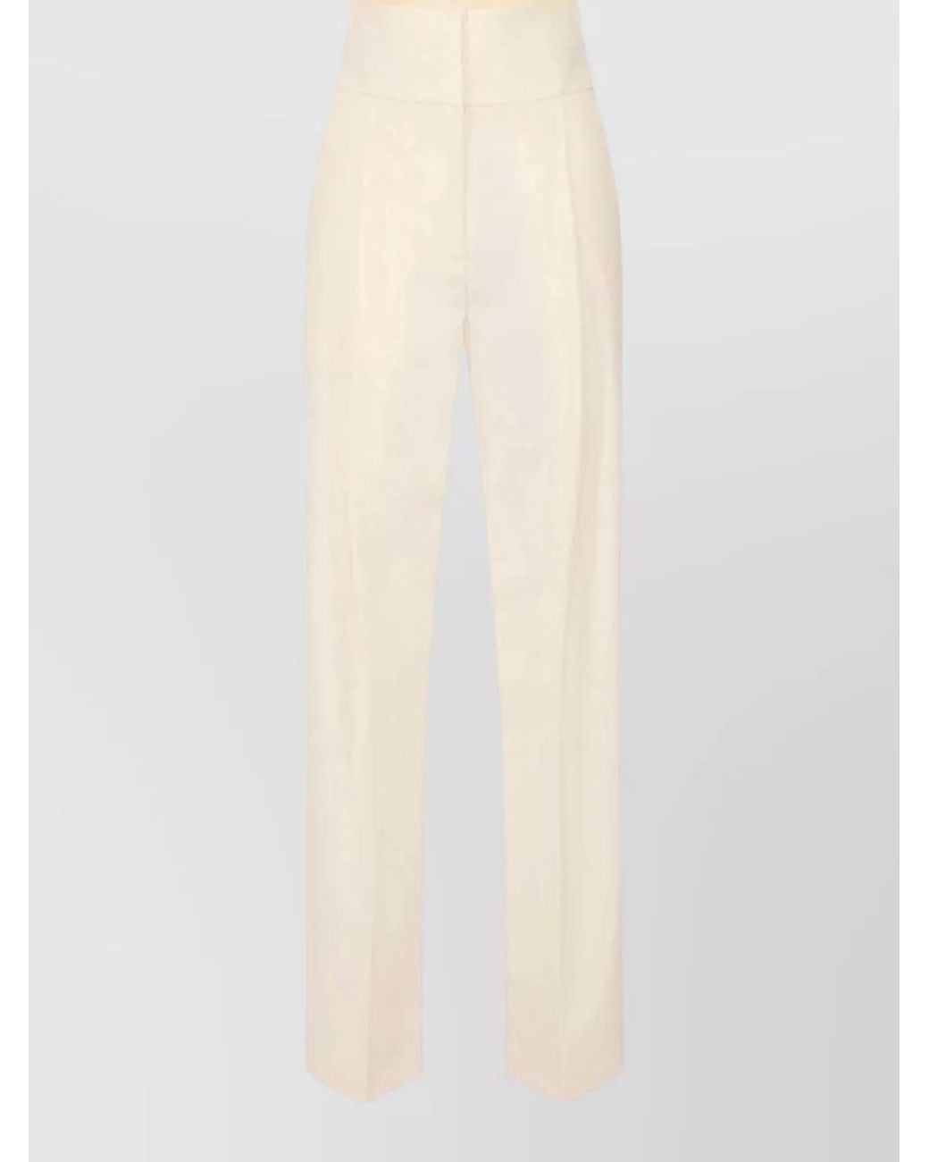 Elisabetta Franchi White High-Waist Wide-Leg Tailored Trousers