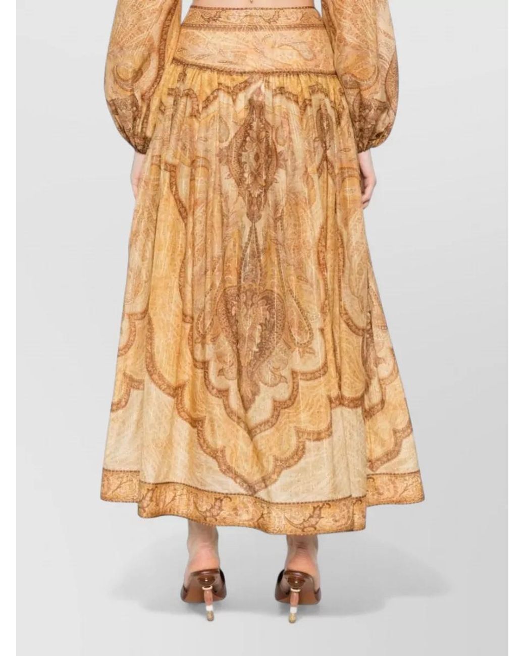 Zimmermann Natural Wanderlust Paisley-Print Maxi Skirt
