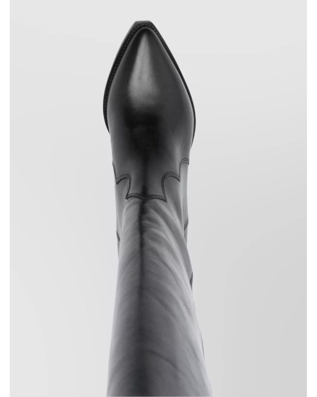 Isabel Marant Black Leather Knee-High Cowboy Boots