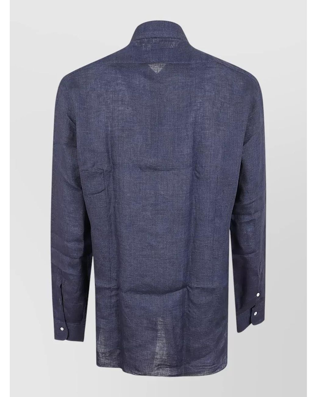 Barba Napoli Blue Linen Shirt for men