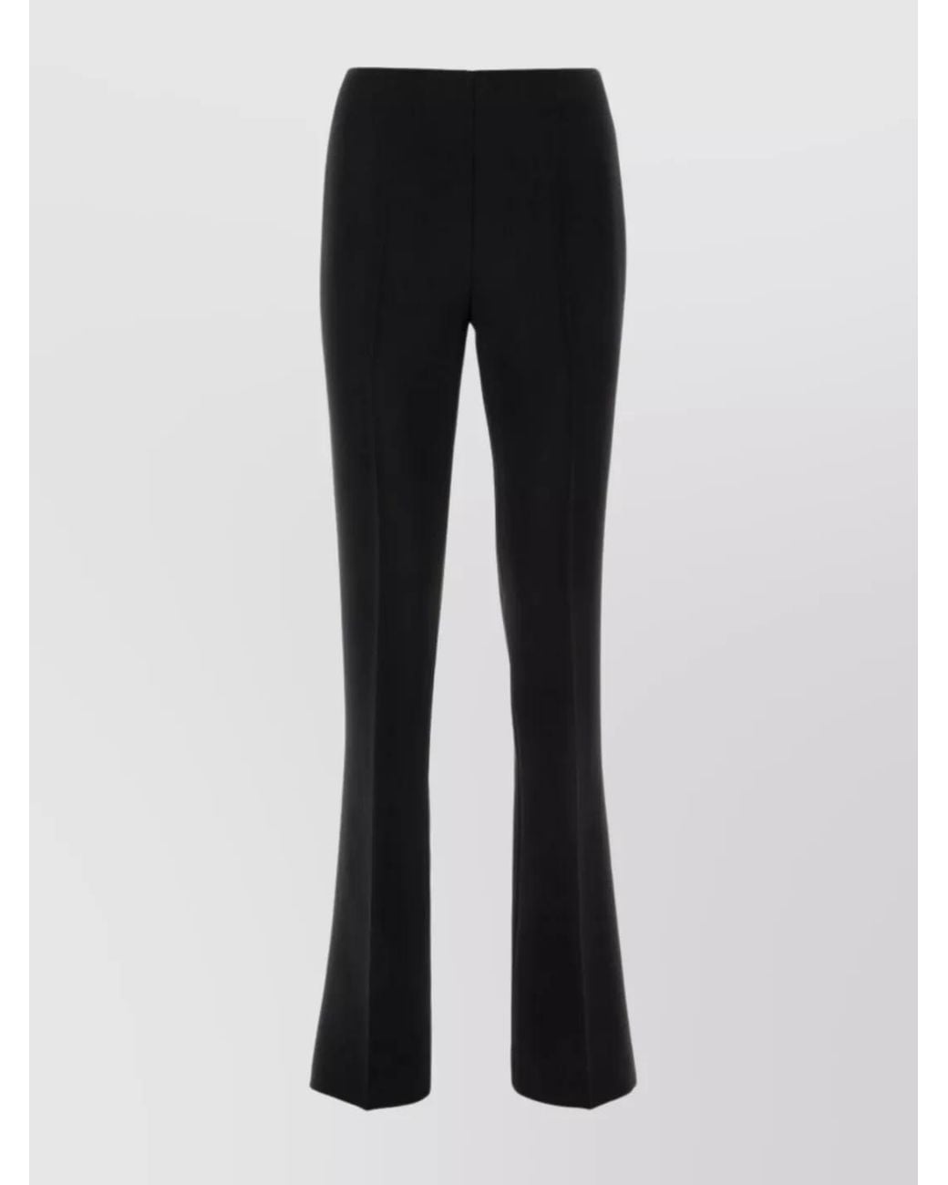 Ferragamo Black Stretch Crepe Flared Trousers