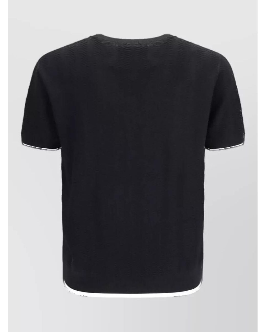 Giorgio Armani Black Silk Short-Sleeve Textured-Knit T-Shirt for men