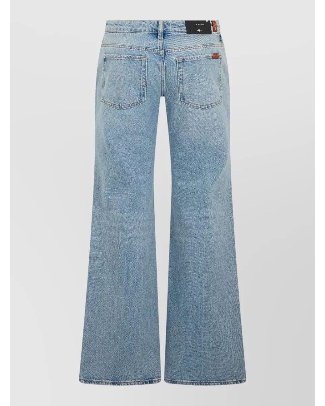7 For All Mankind Blue Low-Rise Wide-Leg Denim Jeans