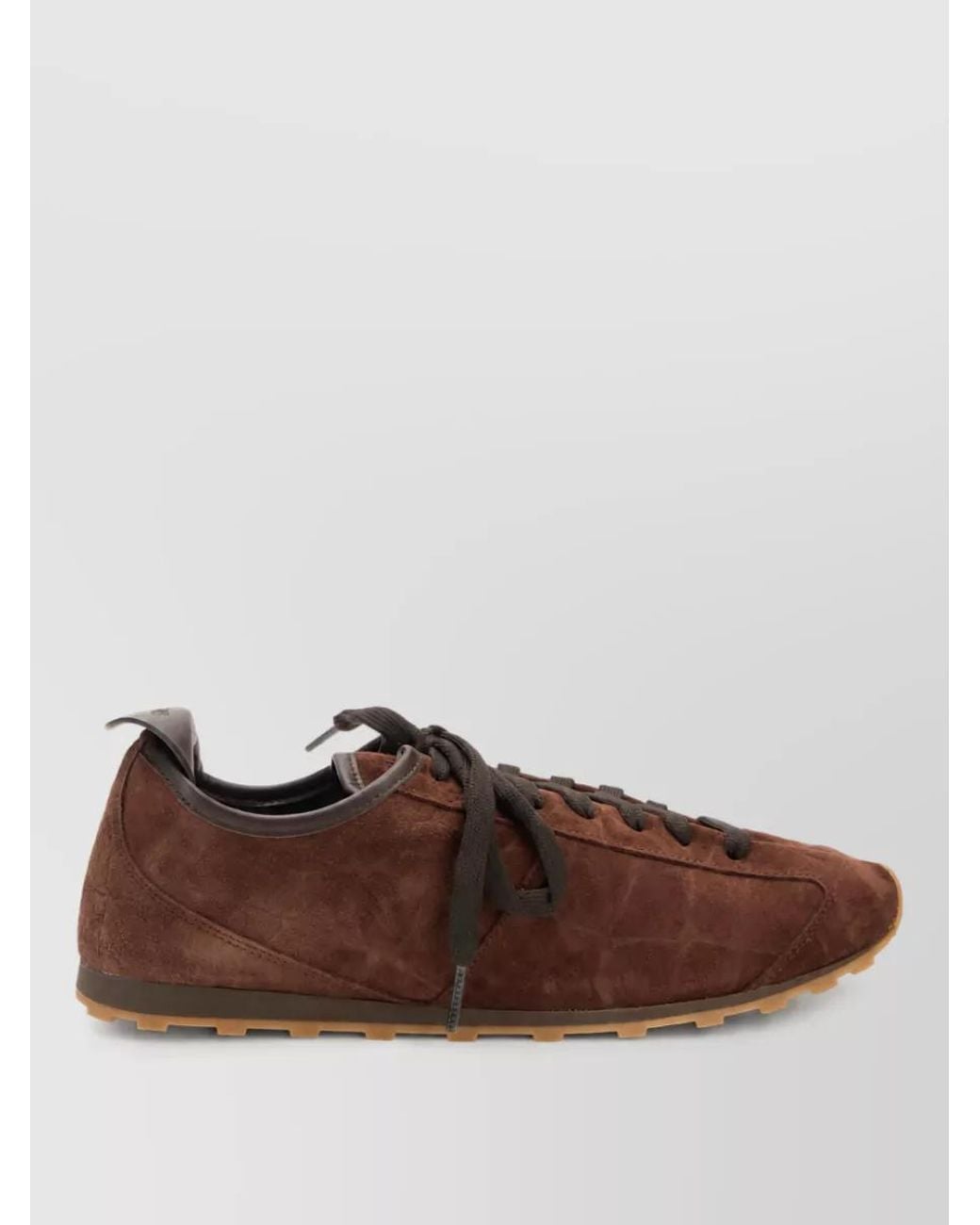 Jacquemus Brown Suede Leather Lace-Up Sneakers for men