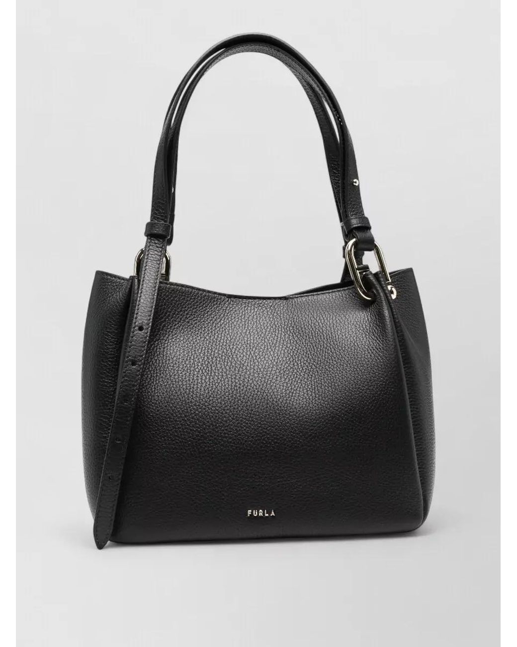 Furla Black Na Calf Leather Tote Bag