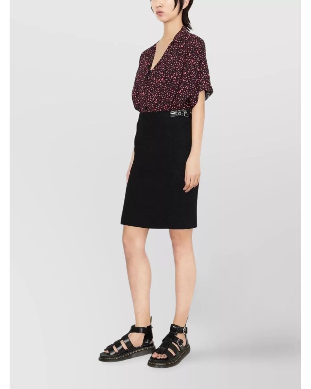 Moschino Black Wool Pencil Skirt
