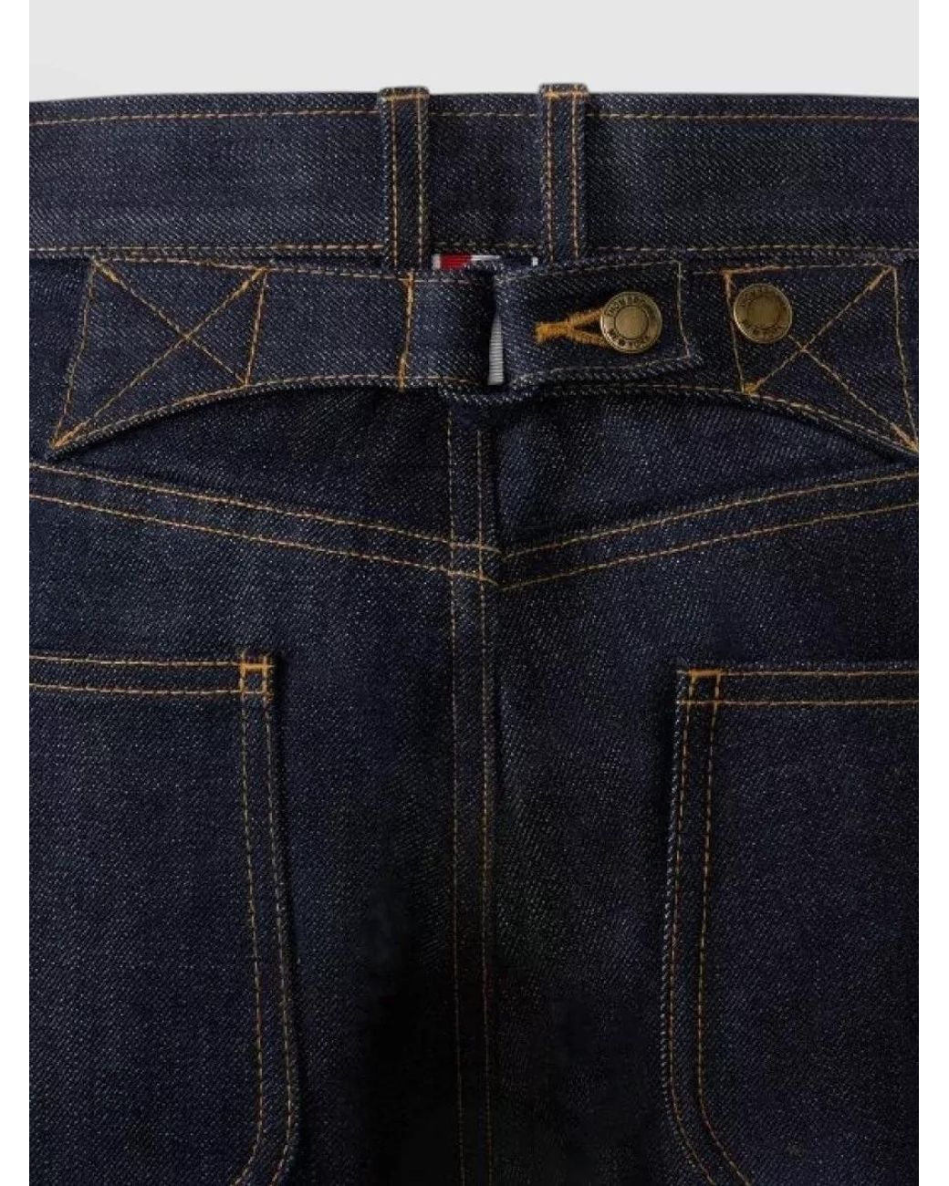 Thom Browne Blue Denim High-Rise Straight-Leg Jeans