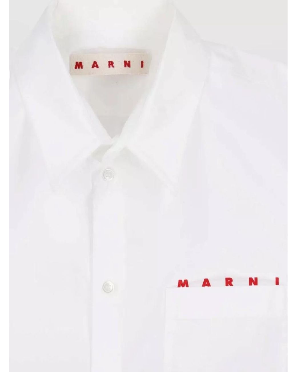 Marni White Cotton Poplin Shirt for men