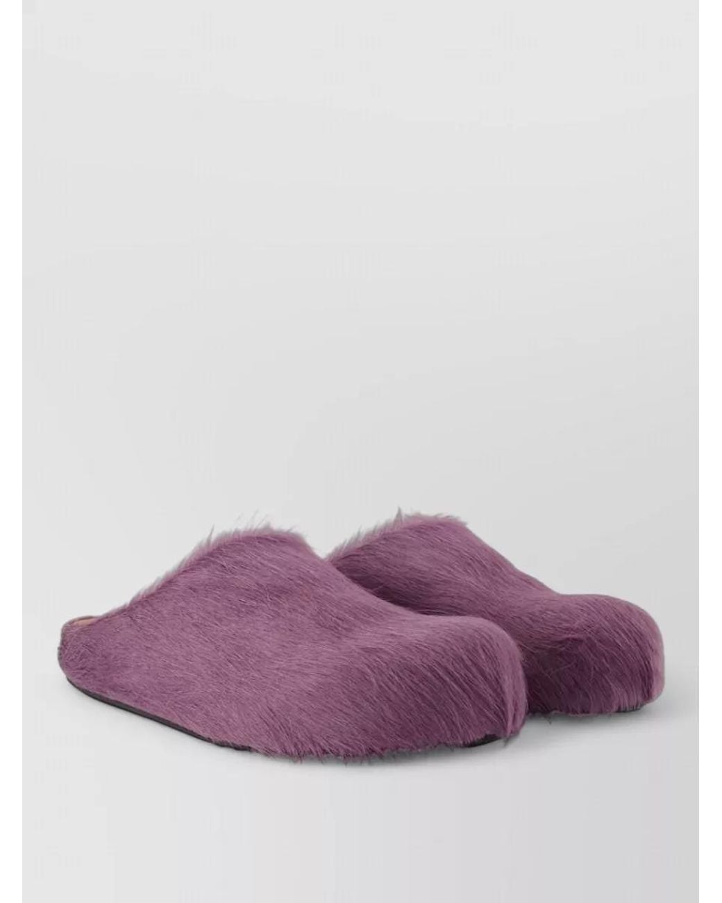 Marni Purple Calf Hair Slippers