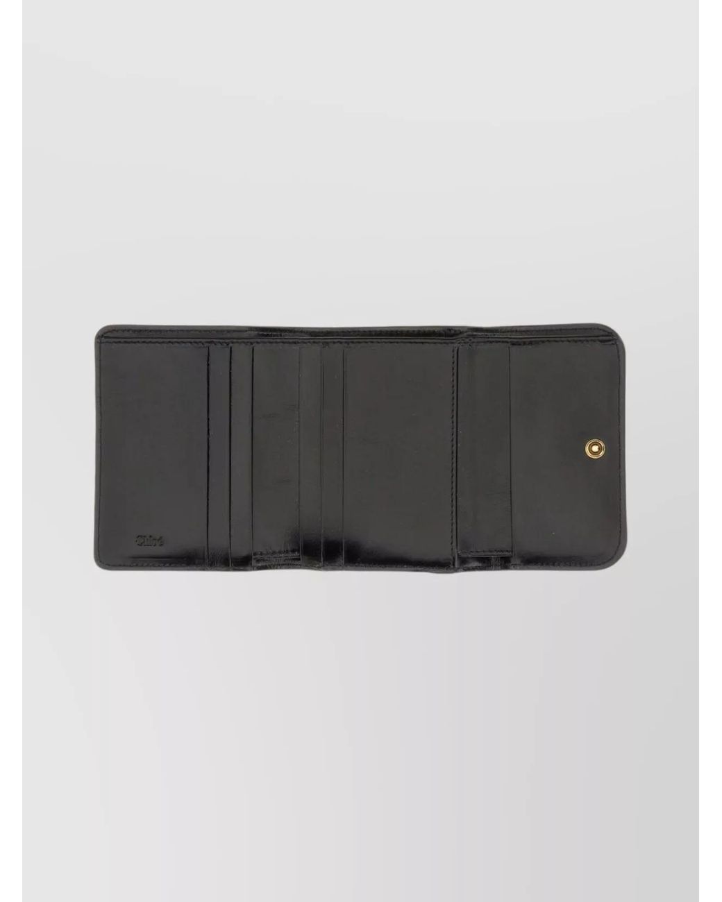 Chloé Black Leather Trifold Wallet