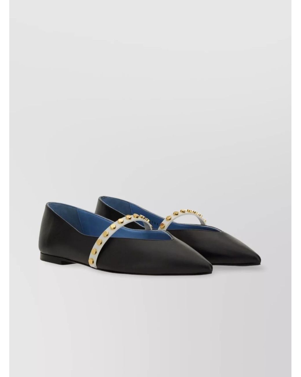 McQueen Black Leather Ballerina Shoes