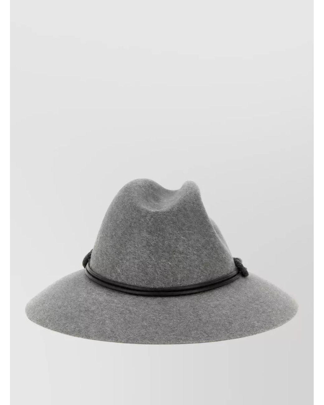 Brunello Cucinelli Gray Wool Felt Fedora Hat