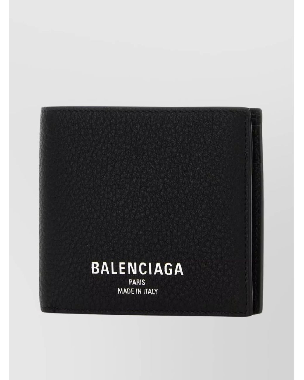 Balenciaga Black Hammered Leather Bi-Fold Wallet for men