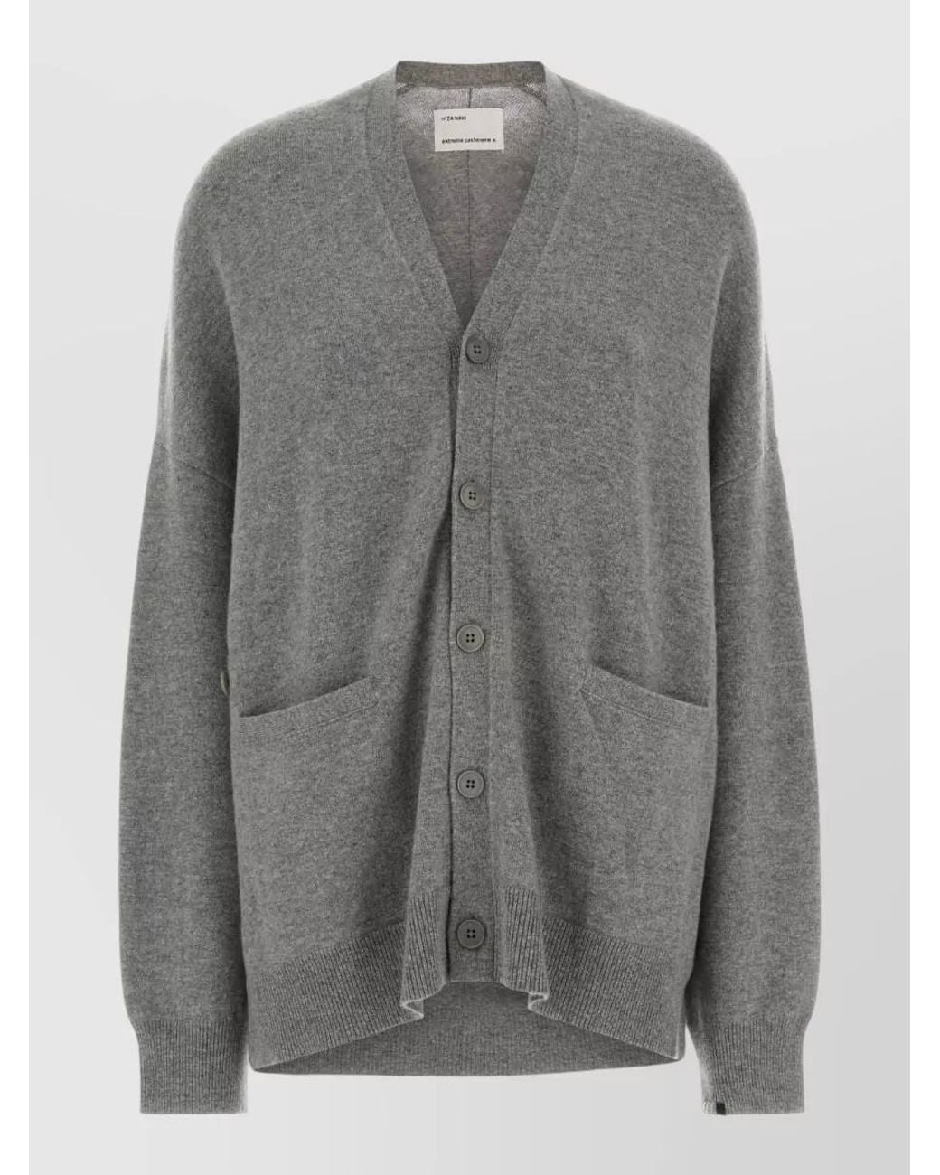 Extreme Cashmere Gray Cashmere Oversized Cardigan