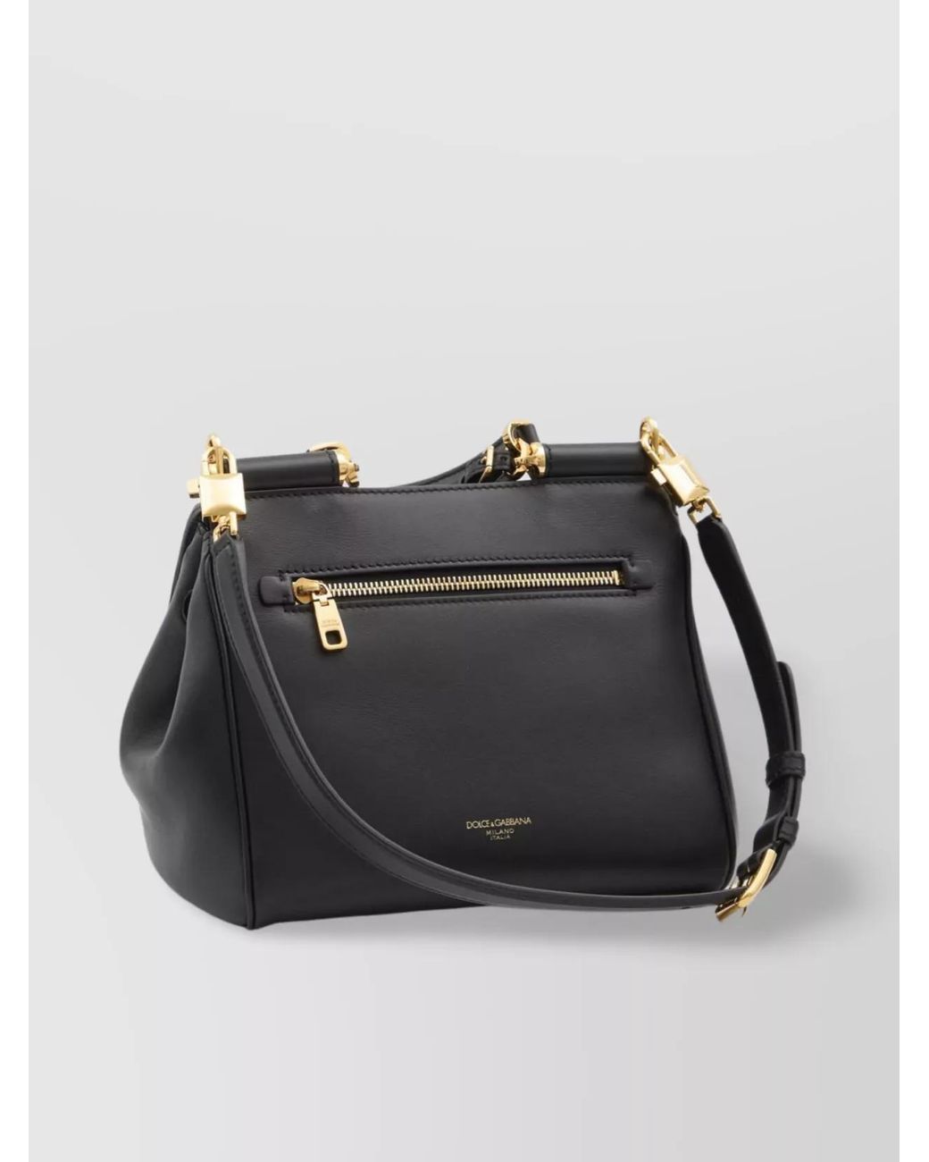 Dolce & Gabbana Black My Sicily Small Leather Tote Bag