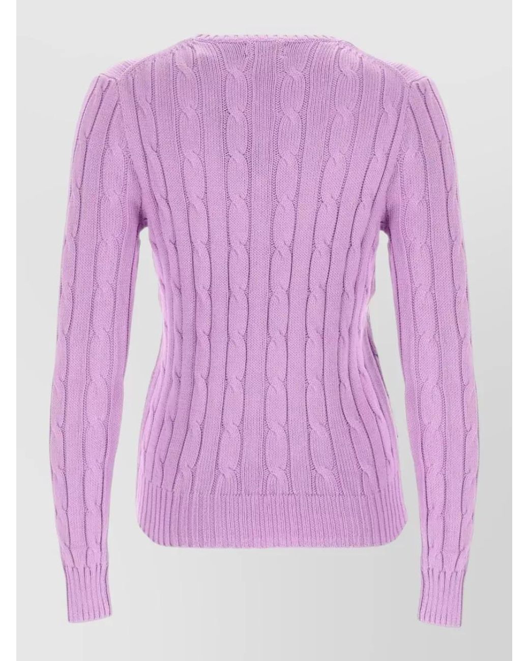 Polo Ralph Lauren Pink Cable-Knit Cotton Sweatshirt