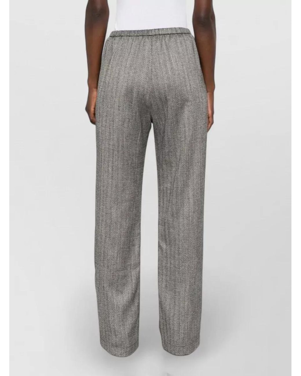 Forte_forte Gray Herringbone Wide-Leg Trousers