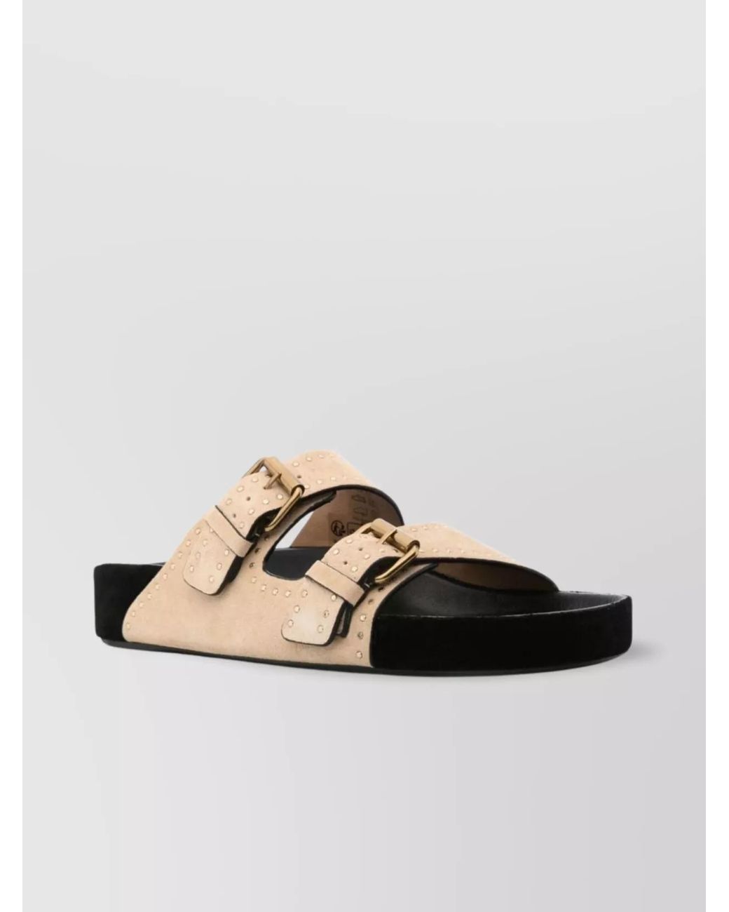 Isabel Marant Multicolor Leather Studded Asymmetric Slide Sandals