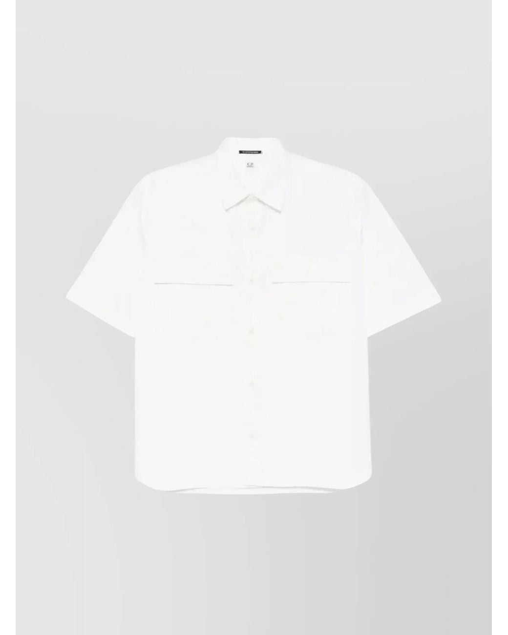 C P Company White Cotton Short-Sleeve Shirt for men