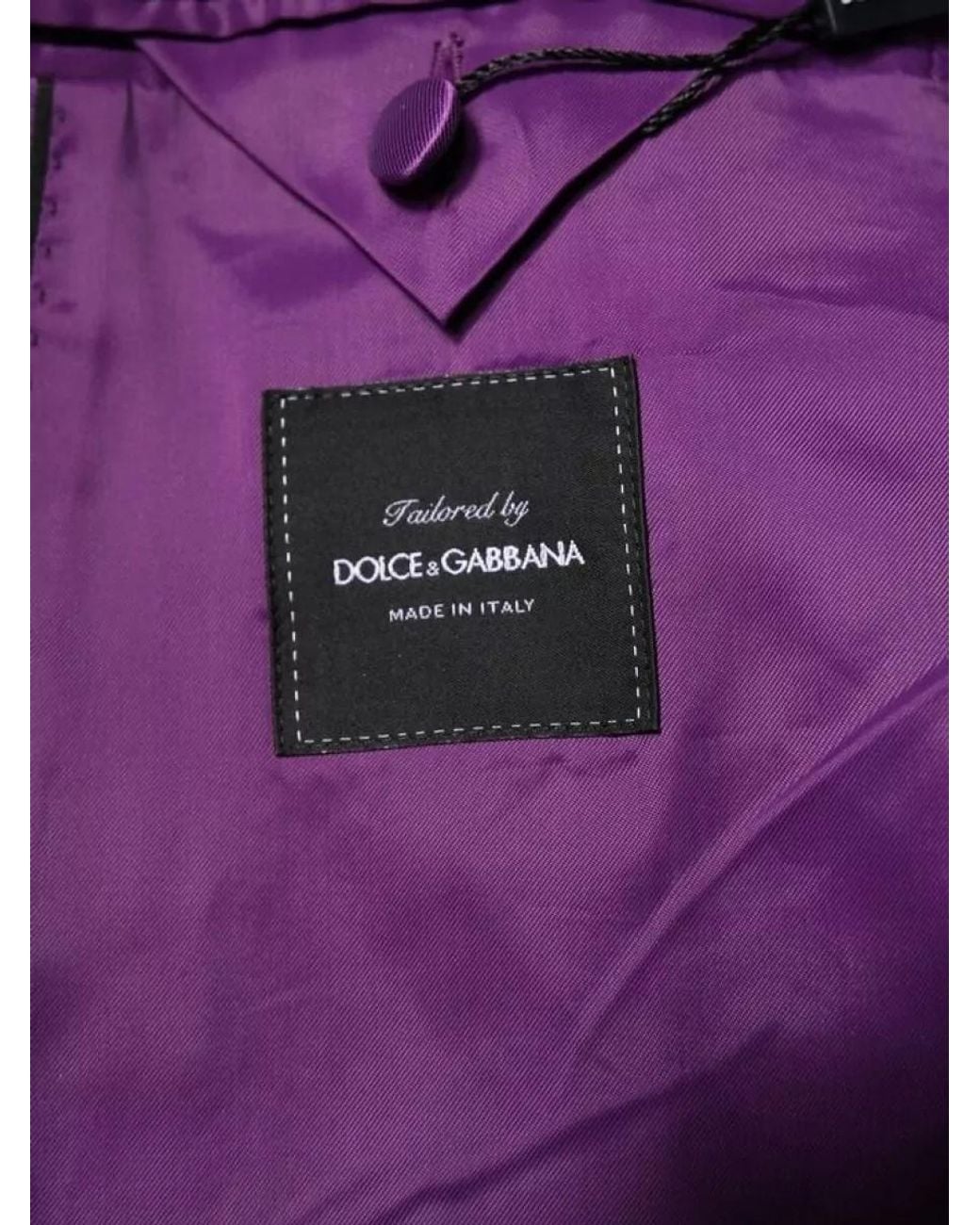 Dolce & Gabbana Purple Silk Double-Breasted Blazer for men