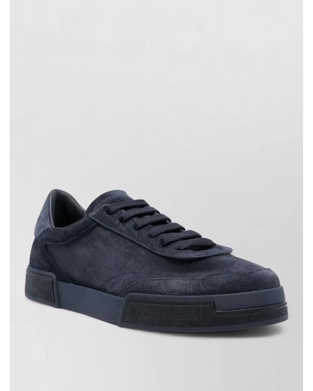 Dolce & Gabbana Blue Suede Leather Low-Top Sneakers for men