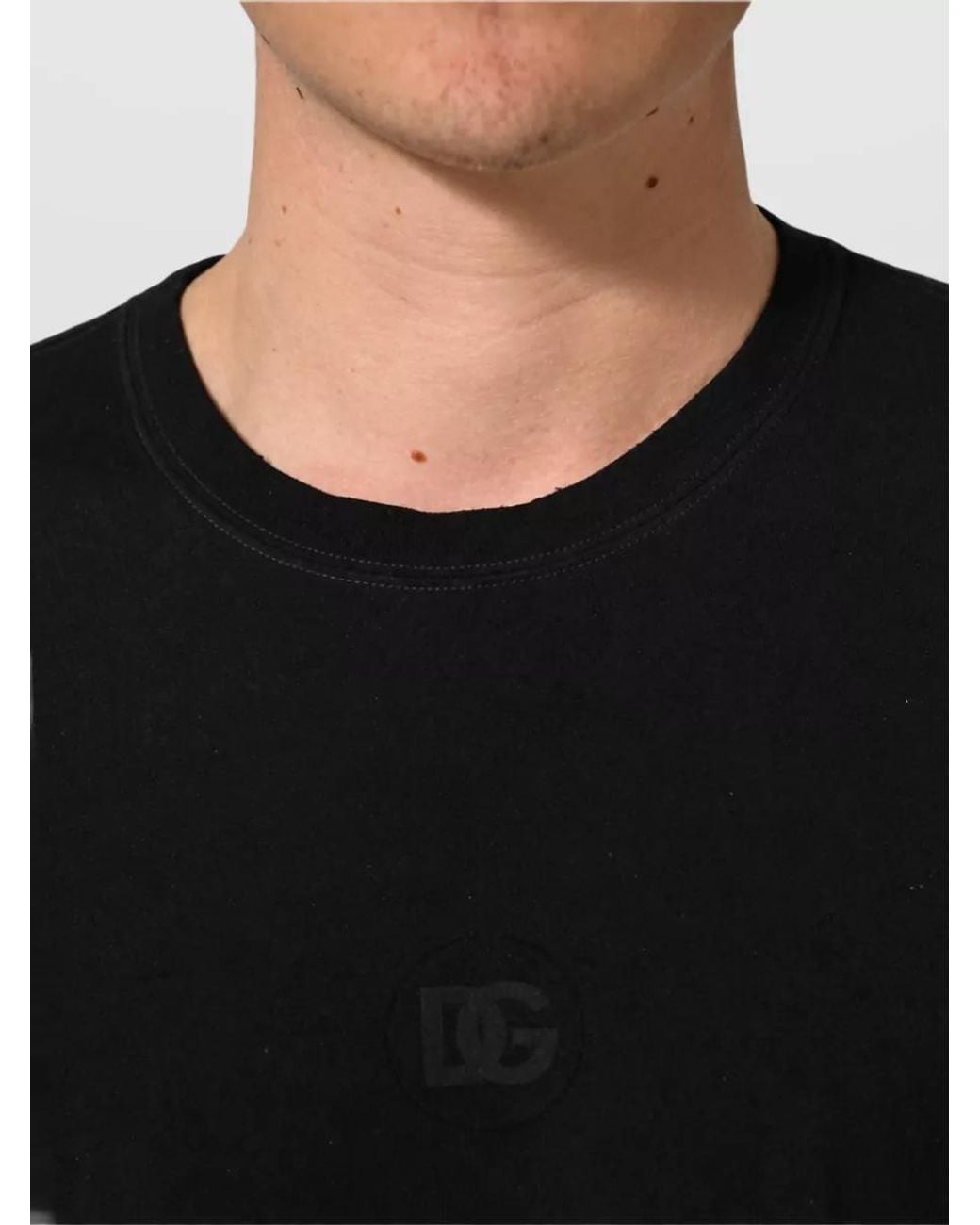 Dolce & Gabbana Black Cotton Short-Sleeve Crew-Neck T-Shirt for men