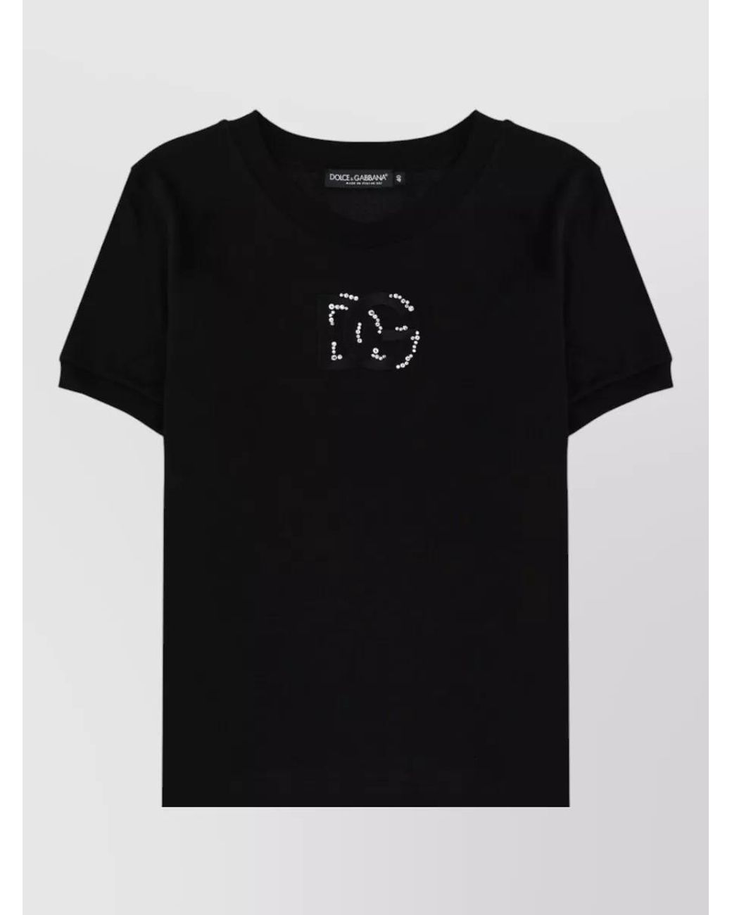 Dolce & Gabbana Black Logo-Print Short-Sleeve T-Shirt