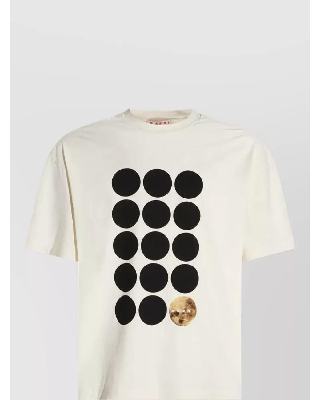 Marni White Cotton Printed Short-Sleeve T-Shirt for men