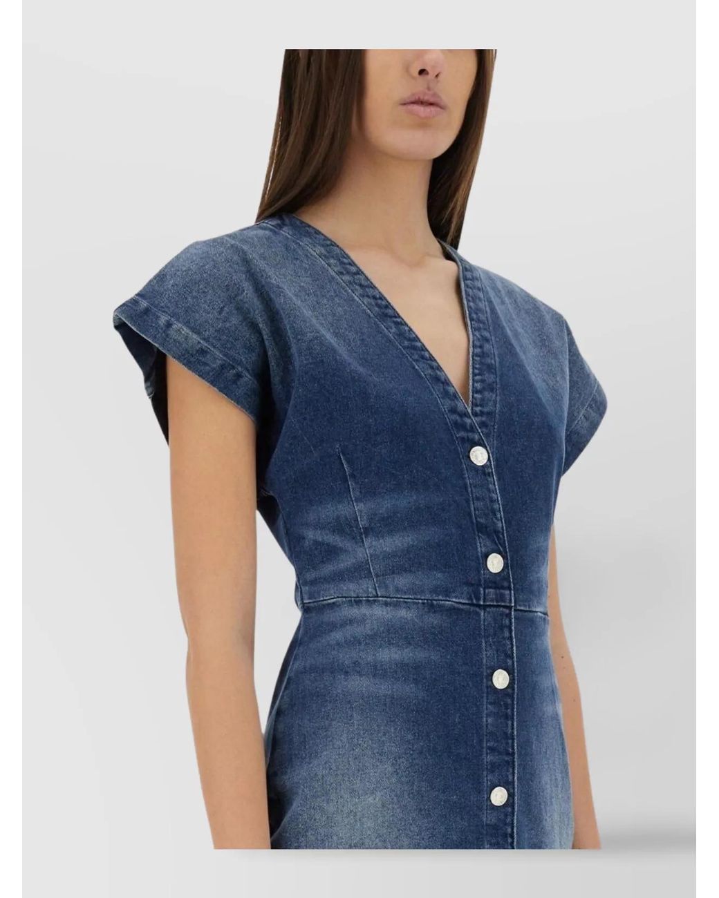 Moschino Blue Denim Slim-Fit Knee-Length Dress