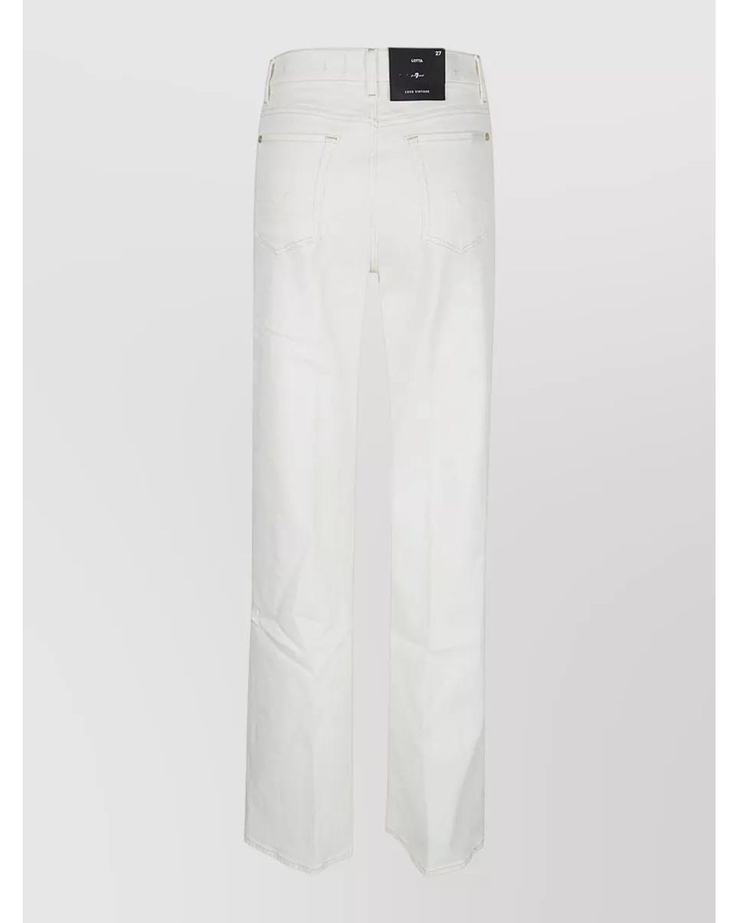 7 For All Mankind White High-Rise Wide-Leg Jeans