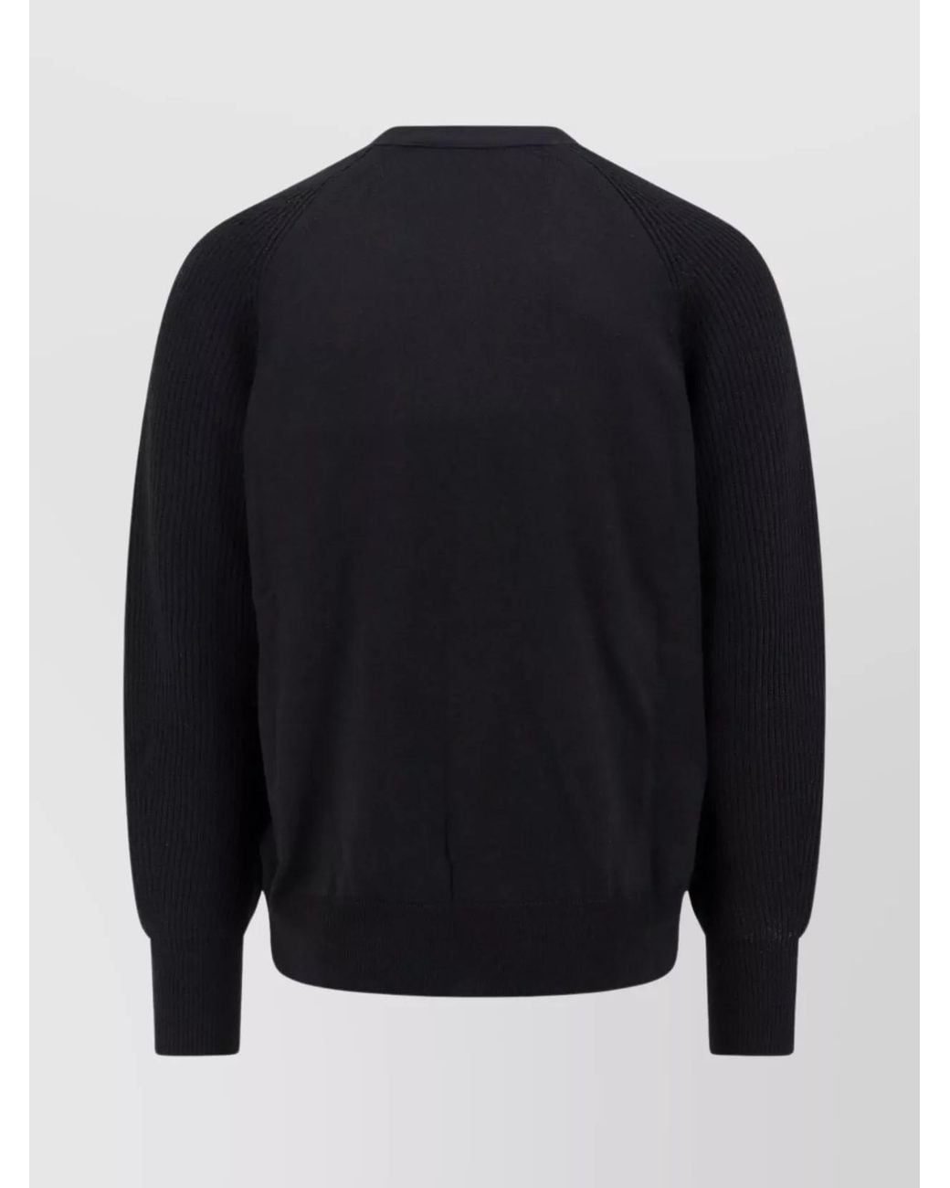 McQueen Blue Ribbed V-Neck Wool Cardigan for men