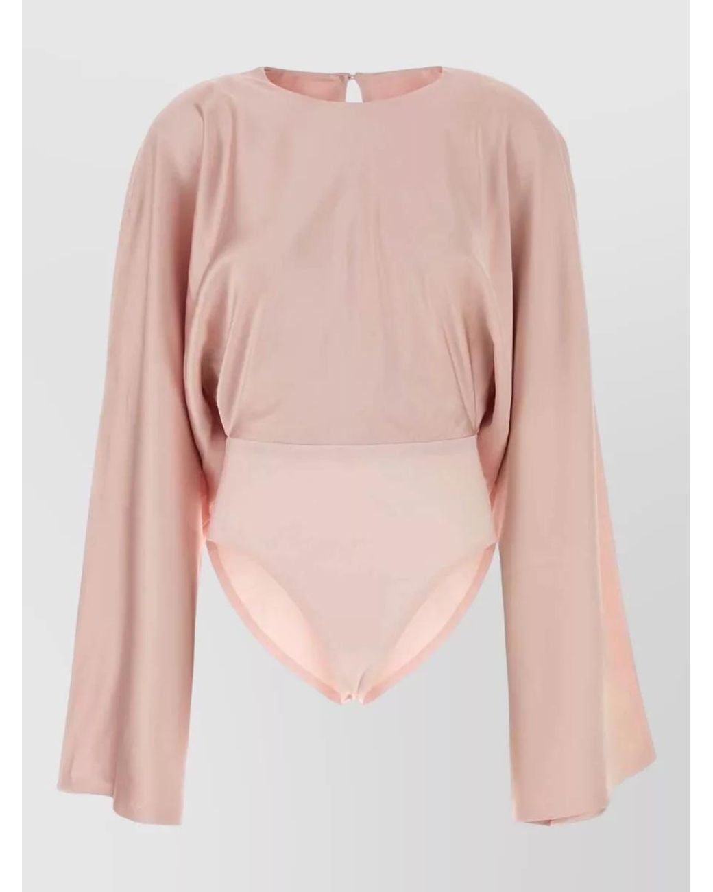 Norma Kamali Pink Long-Sleeve Bodysuit