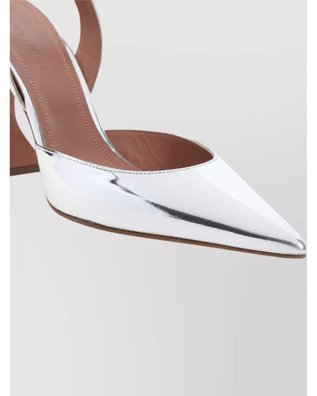AMINA MUADDI White Patent Leather Slingback Mules
