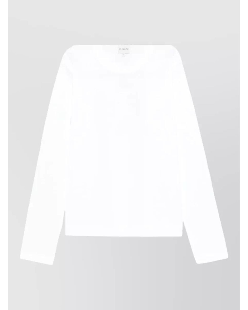 Herskind White Organic Cotton Crewneck Long-Sleeve Knitted Top