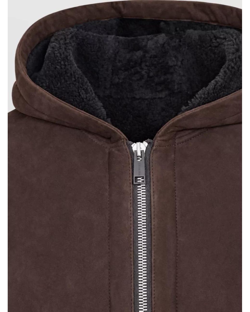 Yves Salomon Black Lamb Leather Hooded Jacket for men