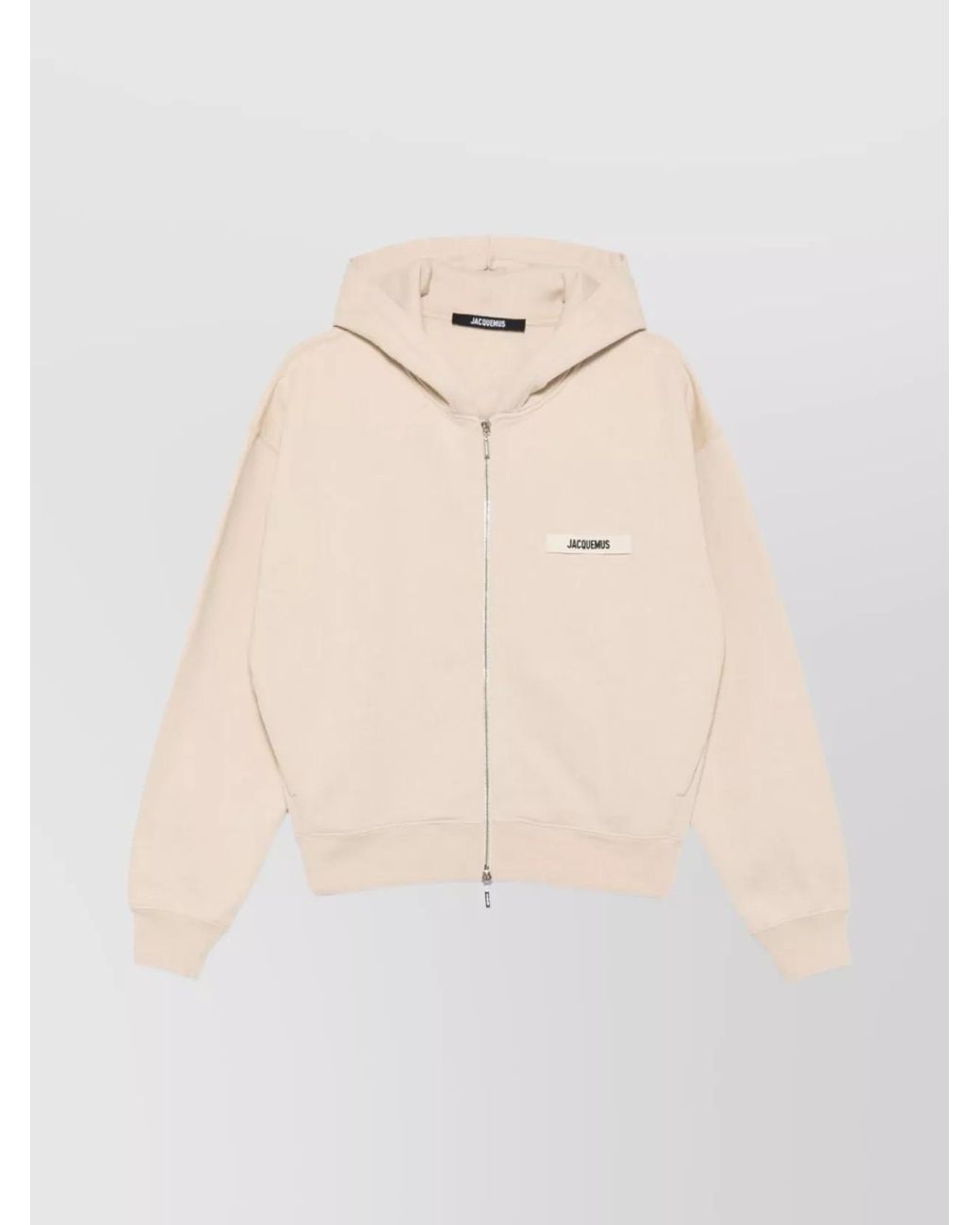 Jacquemus Natural Cotton Zip Hoodie for men
