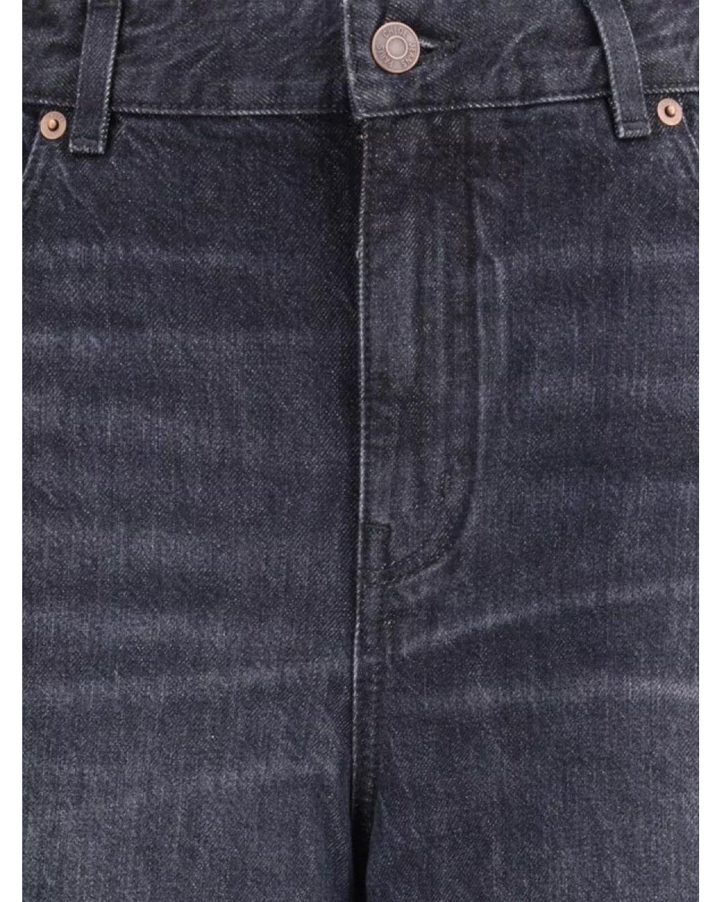 Chloé Blue Denim High-Rise Wide-Leg Jeans