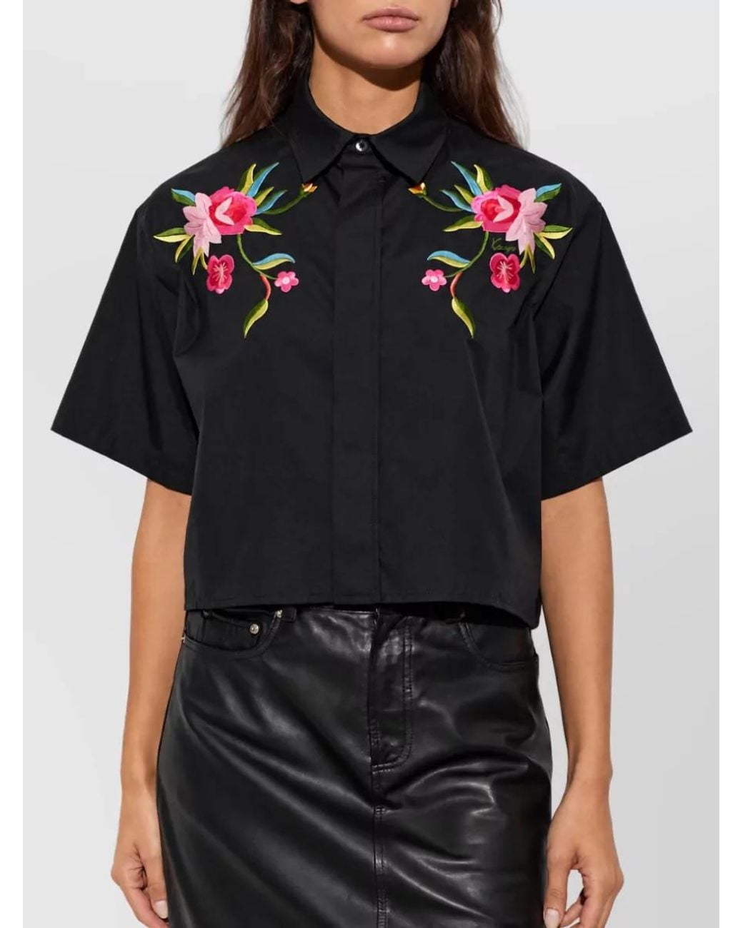 KENZO Black Cotton Long-Sleeve Shirt