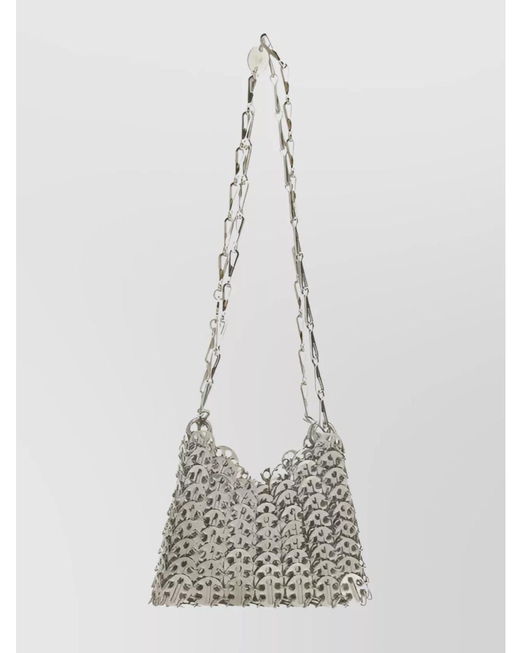 Rabanne White 1969 Chain Mail Nano Metal Shoulder Bag