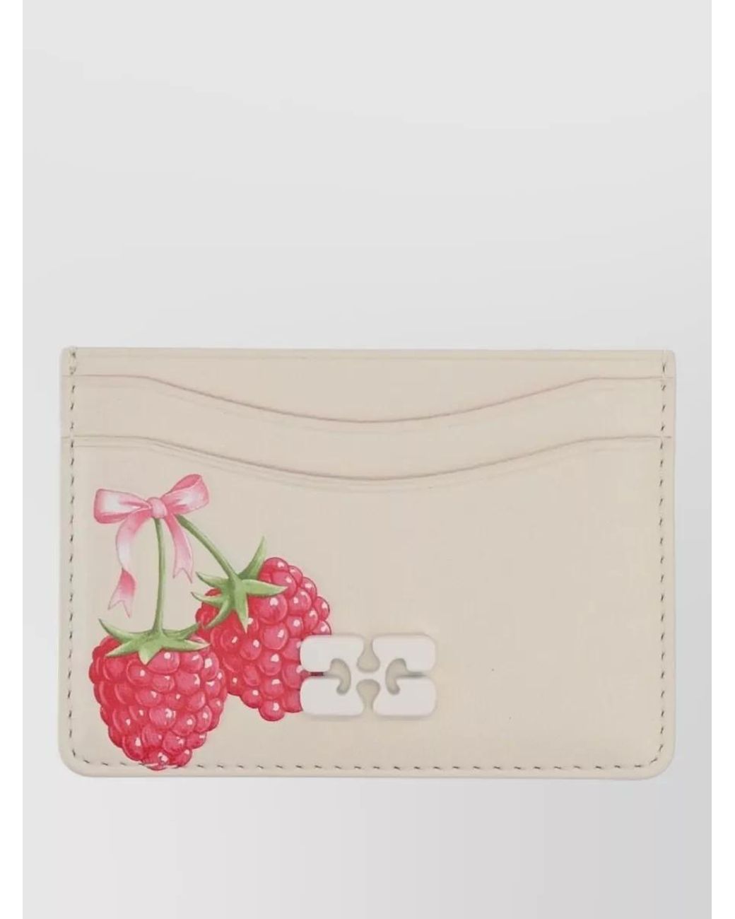 Ganni White Heart Mirror Keychain