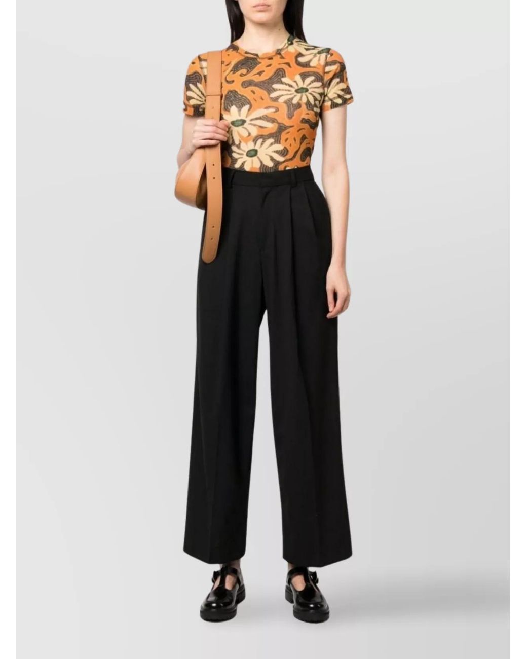 AZ FACTORY Black Virgin Wool High-Rise Pleated Wide-Leg Trousers